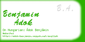 benjamin adok business card